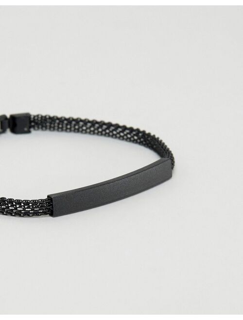 DesignB chain id bracelet in black exclusive to asos