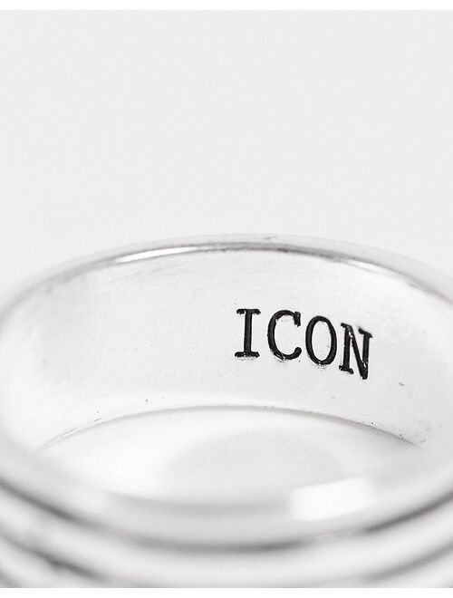 Icon Brand 2 pack deco ring in silver