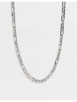 Icon Brand stainless steel figaro neckchain in silver