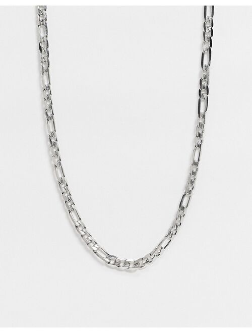 Icon Brand stainless steel figaro neckchain in silver