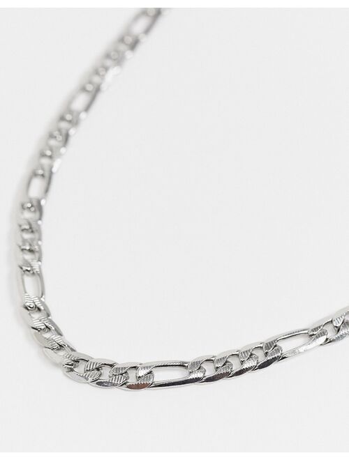 Icon Brand stainless steel figaro neckchain in silver