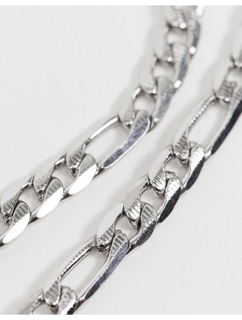 Icon Brand stainless steel figaro neckchain in silver