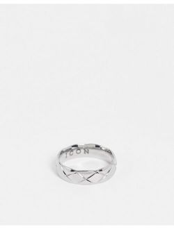 Icon Brand stainless steel textured band ring in silver