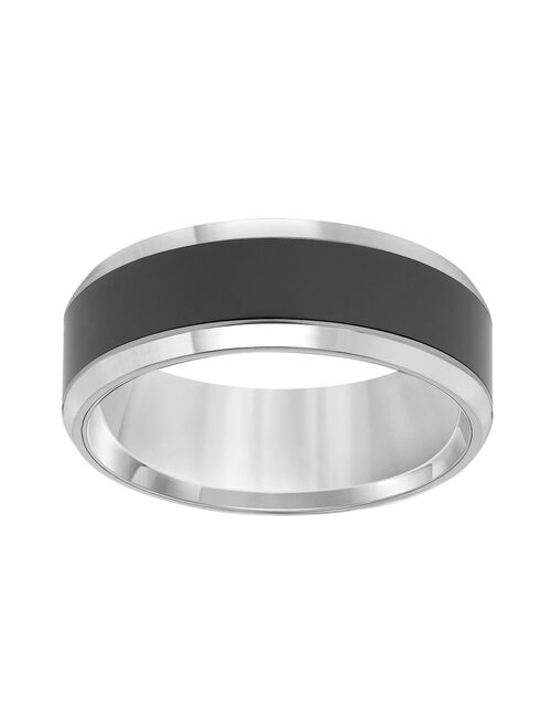 Lovemark Tungsten with Black Ceramic Inlay Men's Wedding Band