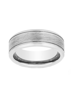 Lovemark Men's Ion-Plated Tungsten Bevel Band Ring