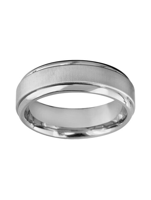 Titanium Raised Center Wedding Band - Men