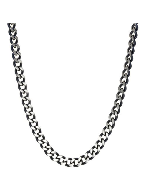 Men's LYNX Gray Stainless Steel Curb Chain Necklace