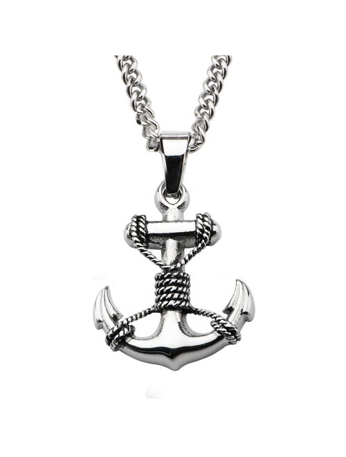 Men's Stainless Steel Anchor Pendant Necklace