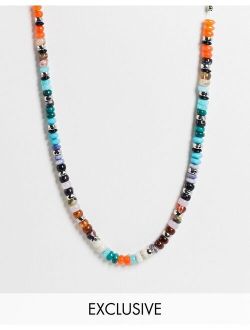 Inspired necklace with earthy and metal beads