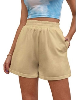 Women's Print Drawstring Waist Pocket Casual Summer Shorts