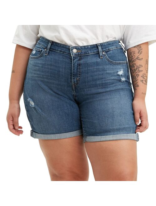 Plus Size Levi's® Mid-Length Cuffed Jean Shorts