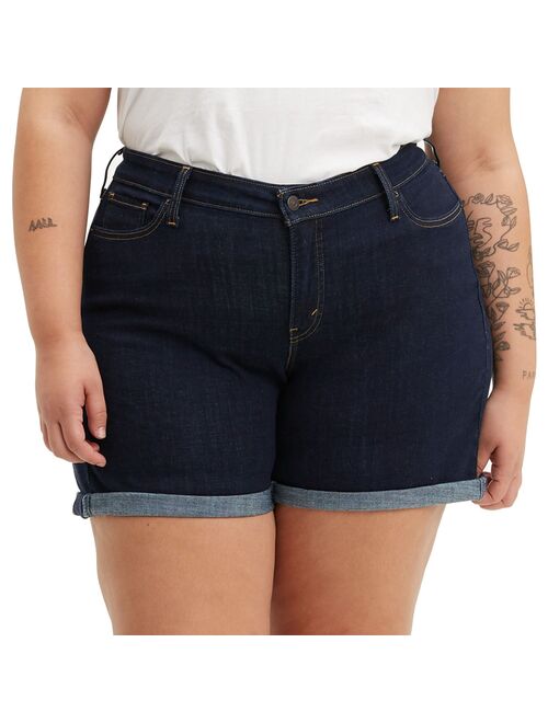 Plus Size Levi's® Mid-Length Cuffed Jean Shorts