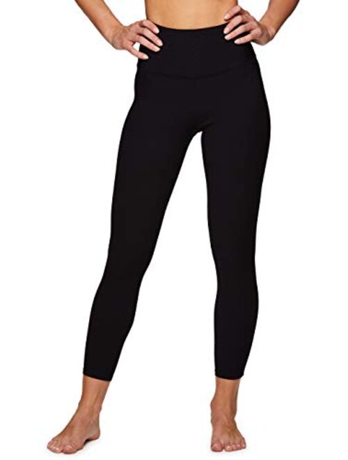 RBX Active Women's Ribbed Legging, Yoga High Waist Textured Ribbed 7/8 Legging