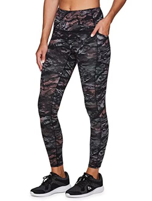 RBX Active Women's High Waist Full Length Fleece Lined Legging with Side Pockets