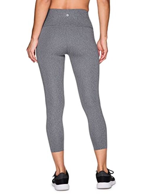 RBX Active Women's Plus Size Full Length Athletic Running Yoga High Waist  Fleece Lined Leggings with Pockets