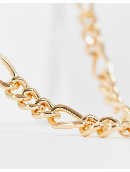 WFTW pearl clasp chain necklace in gold