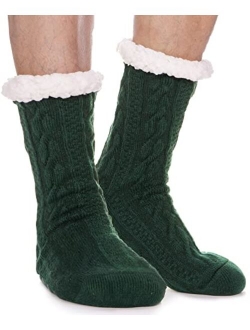 EBMORE Mens Slipper Fuzzy Socks Winter Cozy Fluffy Cabin Warm Fleece Soft Comfy Thick Non Slip Christmas Home Stocking Stuffer