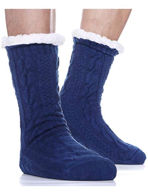 Buy EBMORE Mens Slipper Fuzzy Socks Winter Cozy Fluffy Cabin Warm ...