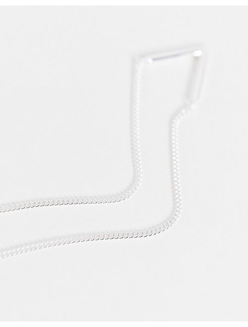 ASOS DESIGN sterling silver neckchain with v-shape pendant