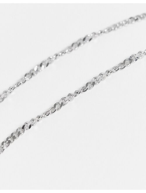 ASOS DESIGN stainless steel neckchain with world pendant in silver tone