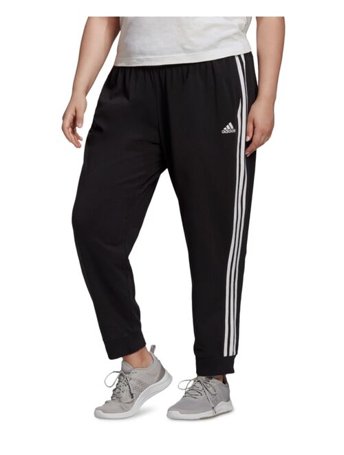 adidas Essentials Plus Size 3-Stripe Tapered Pants