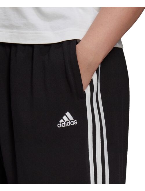 adidas Essentials Plus Size 3-Stripe Tapered Pants