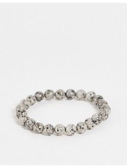 DesignB natural stone beaded bracelet in gray