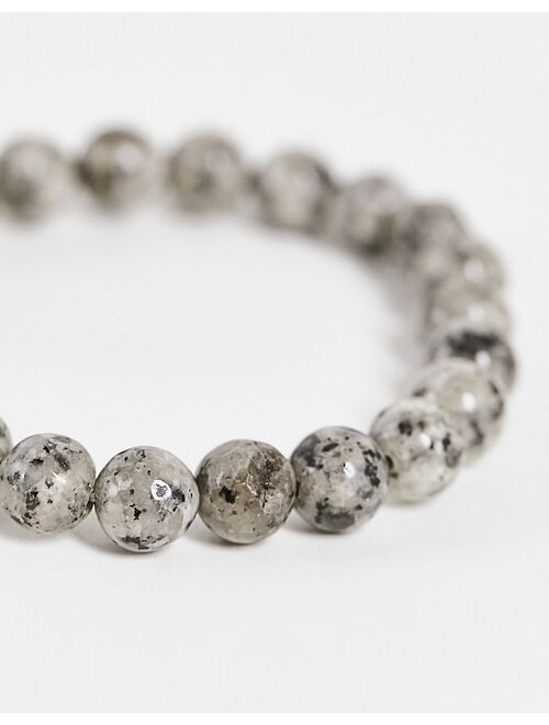 DesignB natural stone beaded bracelet in gray