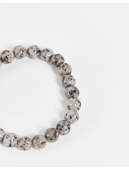 DesignB natural stone beaded bracelet in gray