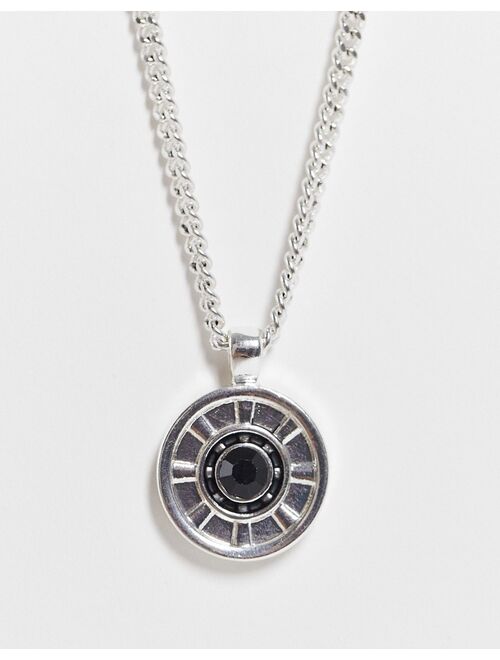 Icon Brand deco wheel pendant in silver