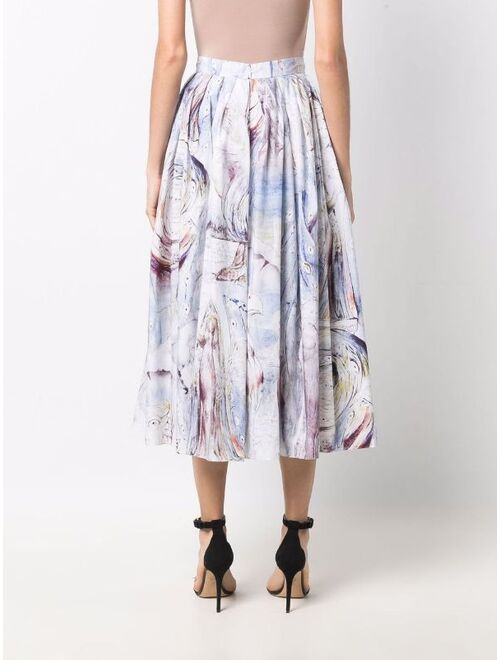 Alexander McQueen William Blake Dante Print mid-length skirt