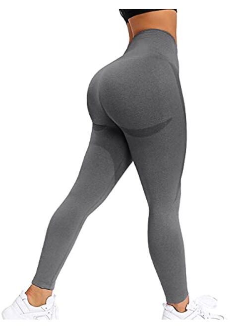 Aimilia Women's High Waisted Workout Seamless Butt Scrunch Leggings Smile Contour Peach Lift Yoga Pants Tights