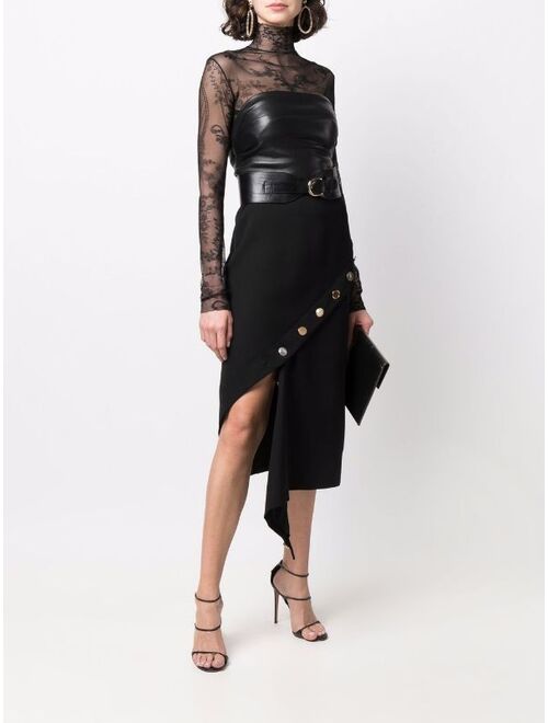 Alexander McQueen button fluted midi skirt