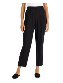 Tapered Silk Ankle Pants