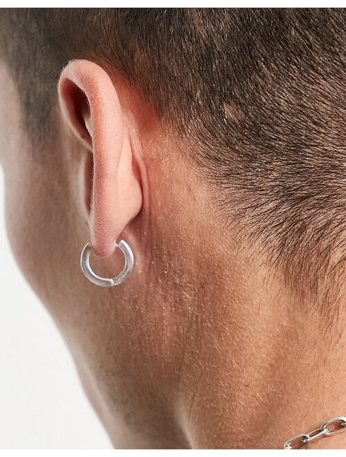 ASOS DESIGN 11mm hoops with colorful hearts in real silver plate