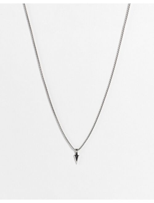 Icon Brand stainless steel arrow necklace in silver