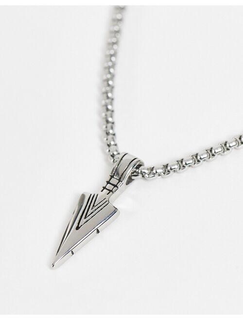 Icon Brand stainless steel arrow necklace in silver