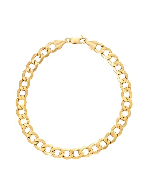 Everlasting Gold Men's 10k Gold Curb Chain Bracelet