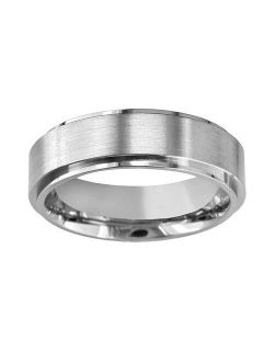 Titanium Raised Center Wedding Band - Men