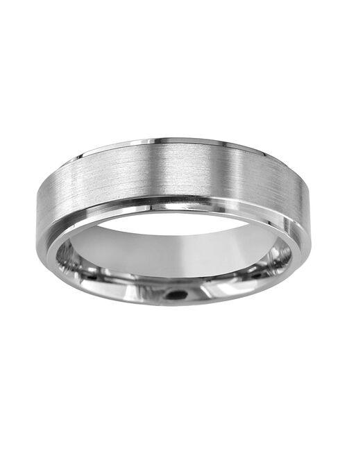 Titanium Raised Center Wedding Band - Men