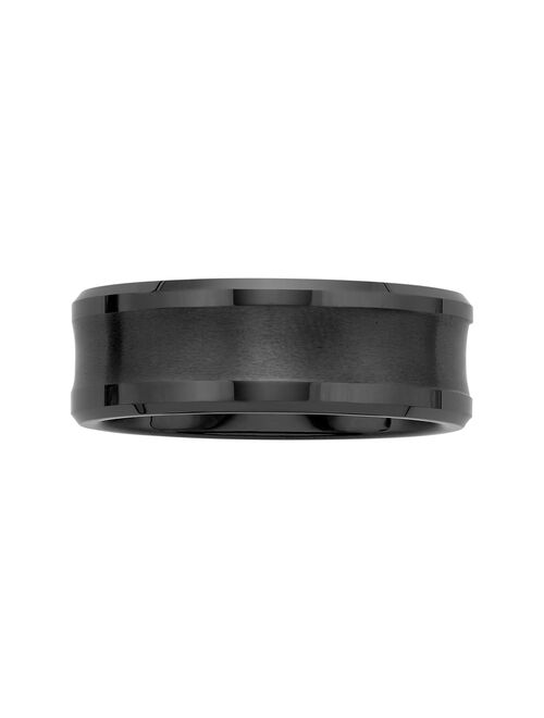 Men's Black Ceramic Concave Wedding Band