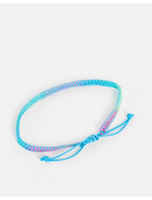 ASOS DESIGN midweight 8mm fabric anklet in multi color