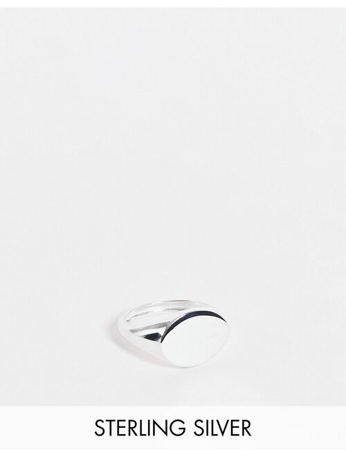 ASOS DESIGN sterling silver signet ring in silver