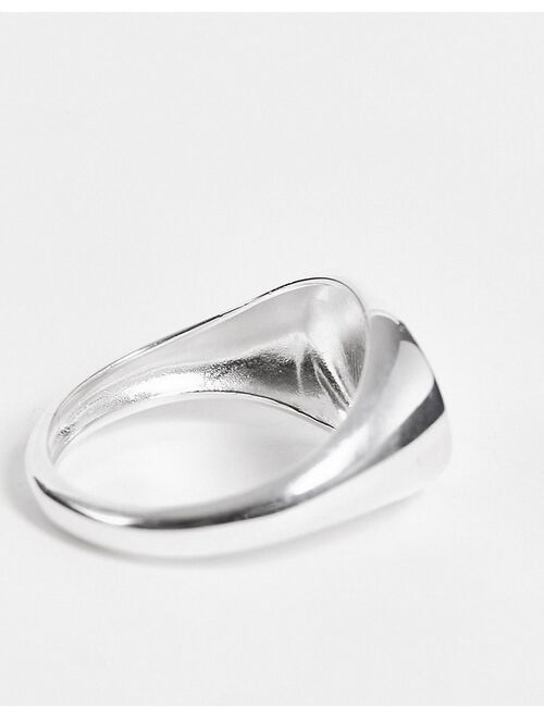 ASOS DESIGN sterling silver signet ring in silver