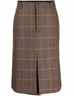 flat Houndstooth split skirt