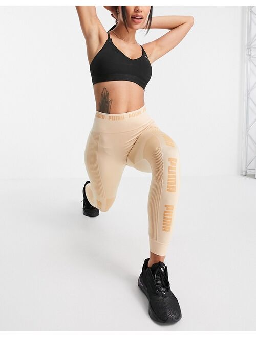 Puma Evoknit seamless leggings in soft beige