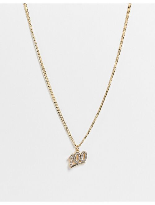 WFTW 100 necklace in gold