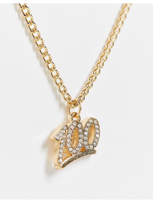 WFTW 100 necklace in gold