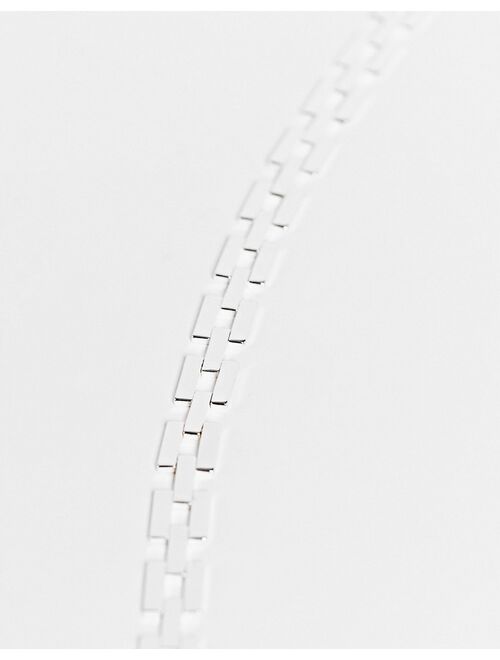 ASOS DESIGN watch chain bracelet with real silver plate