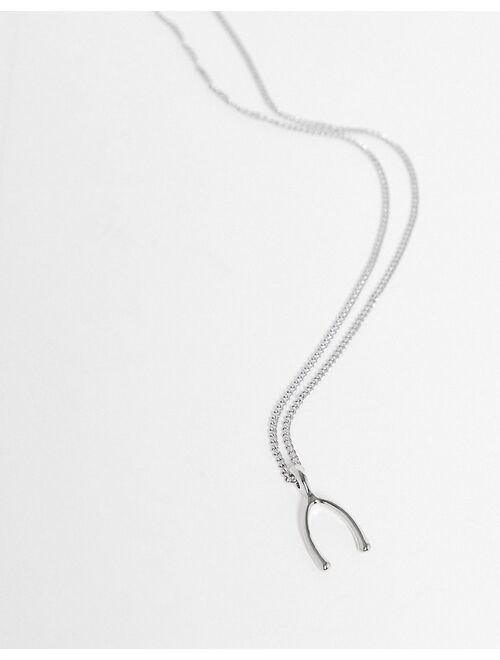 DesignB wish bone chain pendant in silver